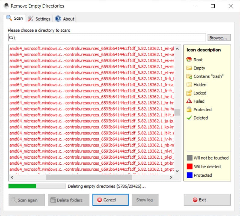 حذف المجلدات الفارغة من نظام ويندوز